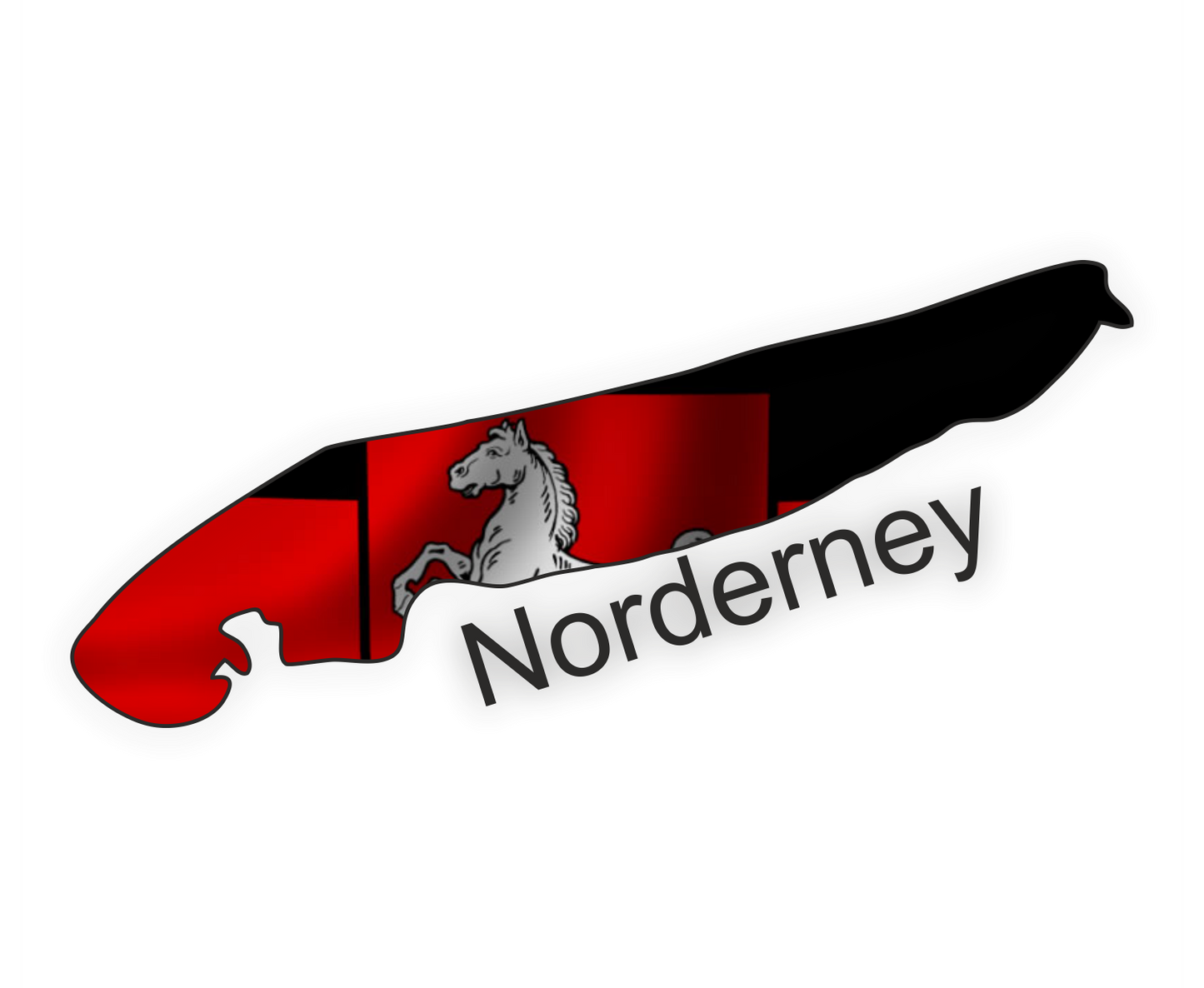 Norderney Aufkleber - Insel Umriss mit Wappen