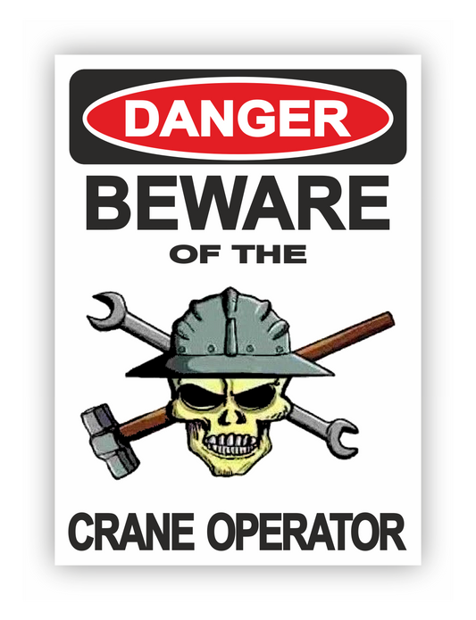 Sticker - Warnhinweis - Warnung - Sign - Schild - Hinweis - Achtung - Danger - Beware of the crane operator
