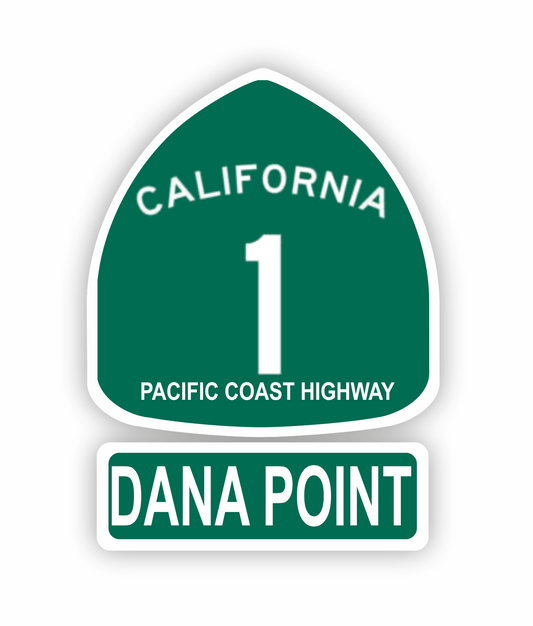 Pacific Coast Highway 1 Aufkleber - Dana Point California