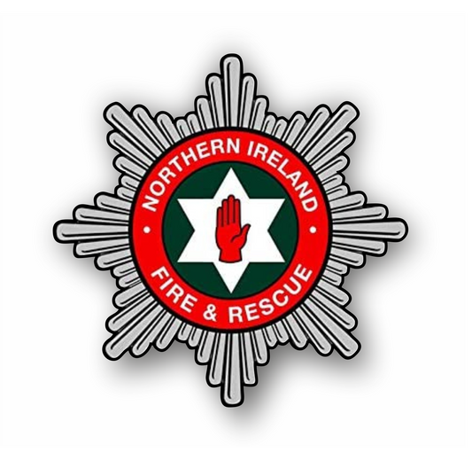 Autoaufkleber - Northern Ireland Fire & Rescue - Freiwillige Feuerwehr, Berufsfeuerwehr - Notruf - Malteser - Emblem