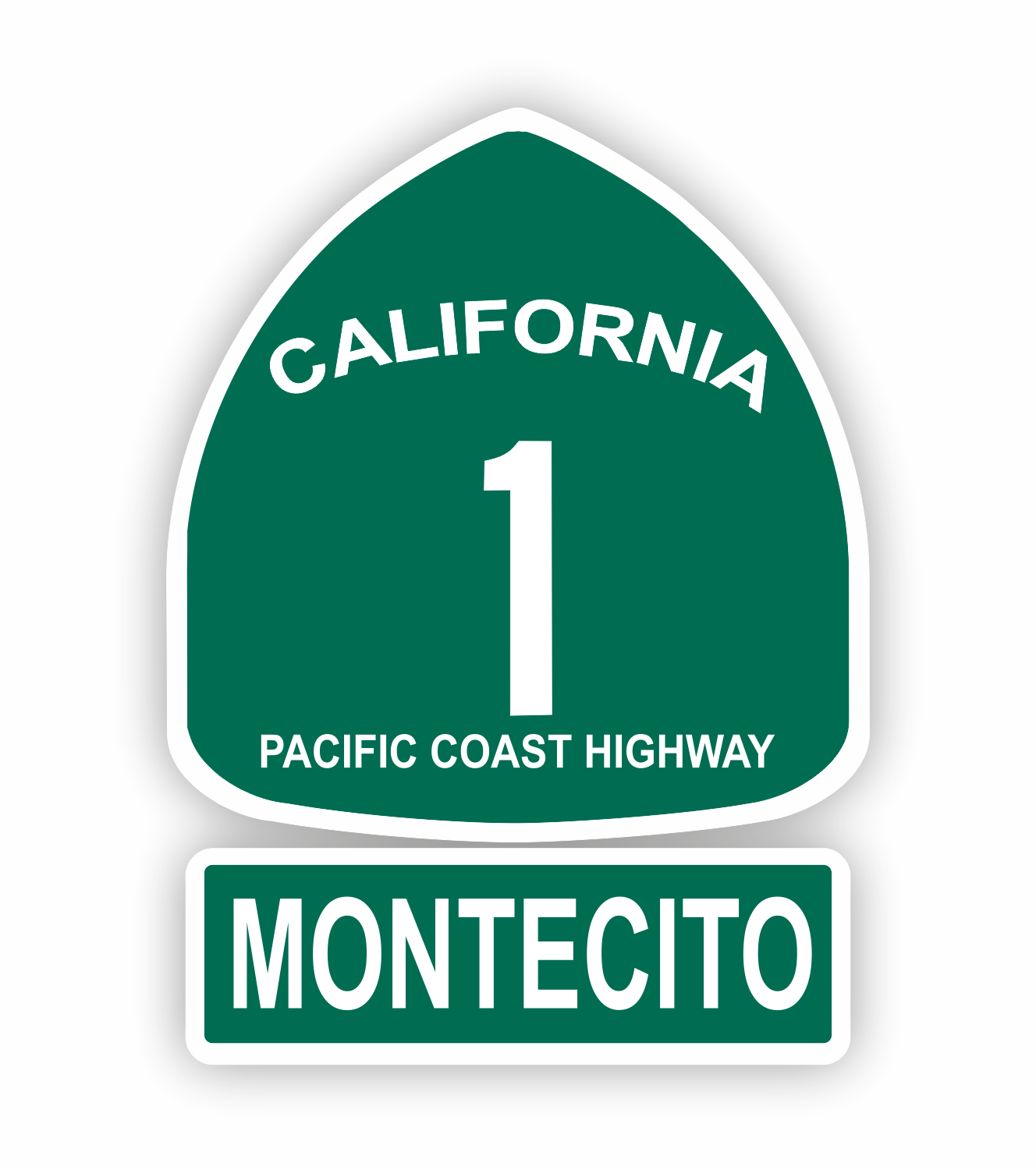 Pacific Coast Highway 1 Aufkleber - Montecito California
