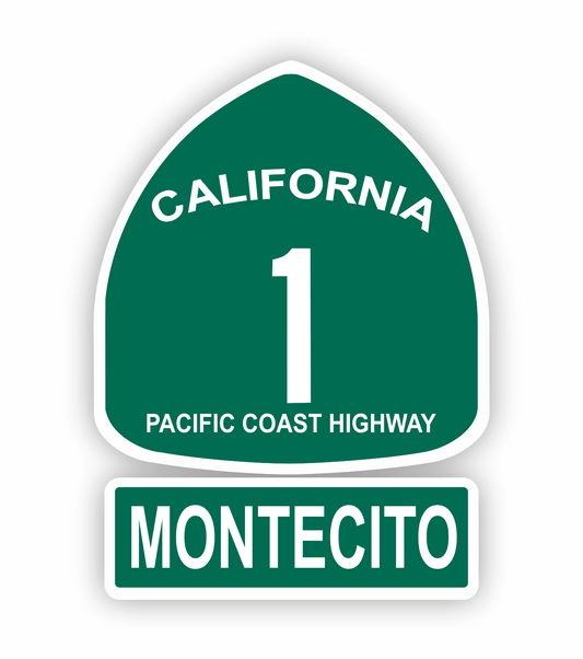Pacific Coast Highway 1 Aufkleber - Montecito California
