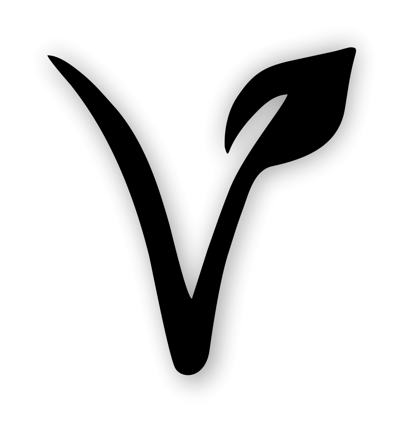 Vegan Aufkleber - Symbol V