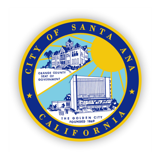 Sticker - Autosticker - Länder - Reisen -  Flagge - Seal - City of Santa Ana - California - Kalifornien