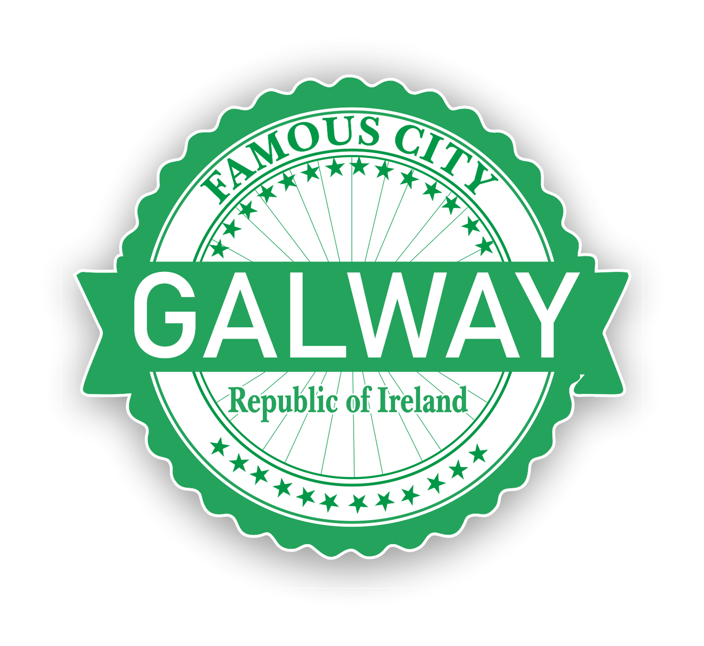 Sticker - Autosticker - Länder - Reisen -  Stadt - Irland - Famous City - Galway