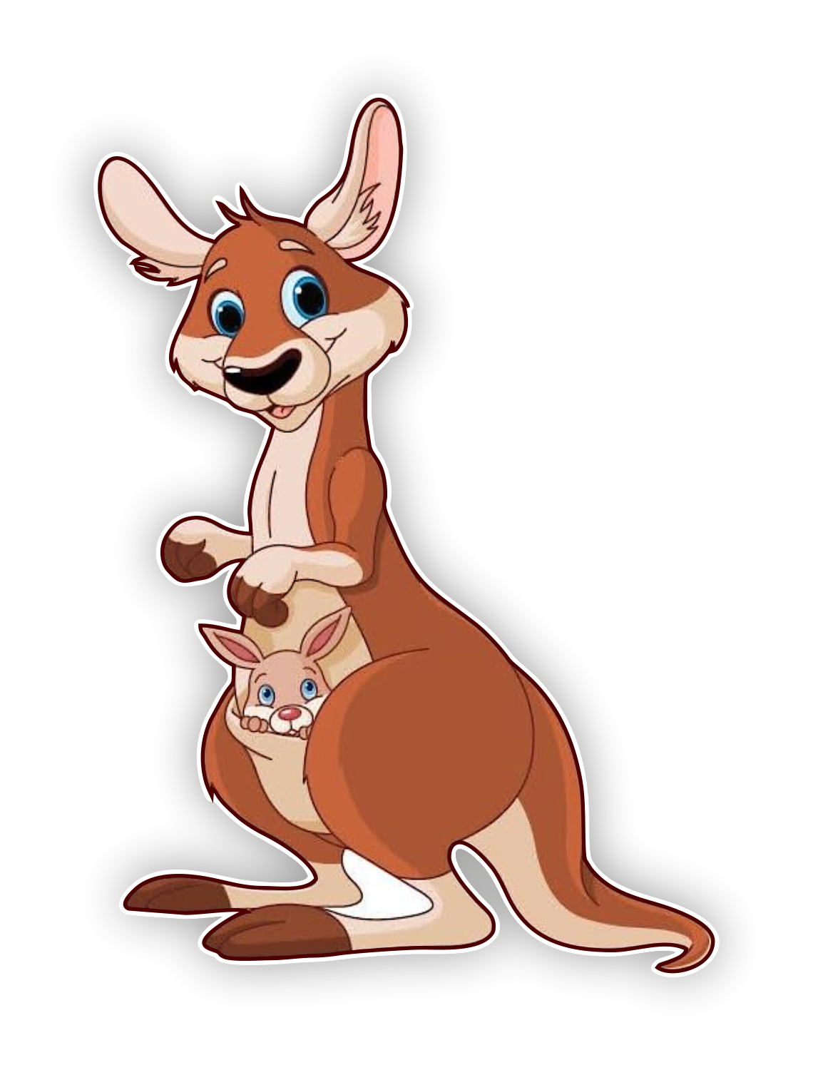 Känguru Familie Aufkleber