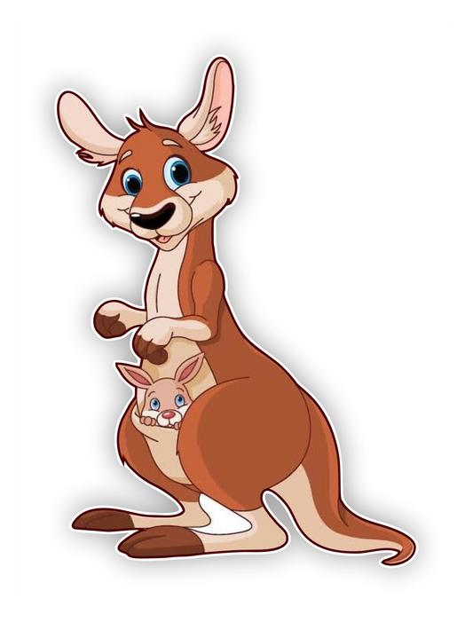 Känguru Familie Aufkleber