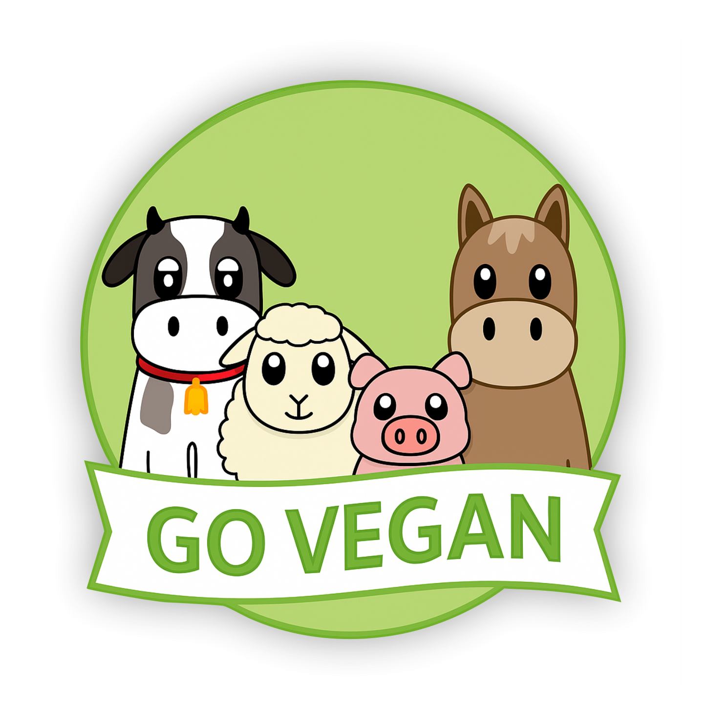 Go Vegan Aufkleber - Tiere