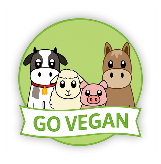 Go Vegan Aufkleber - Tiere