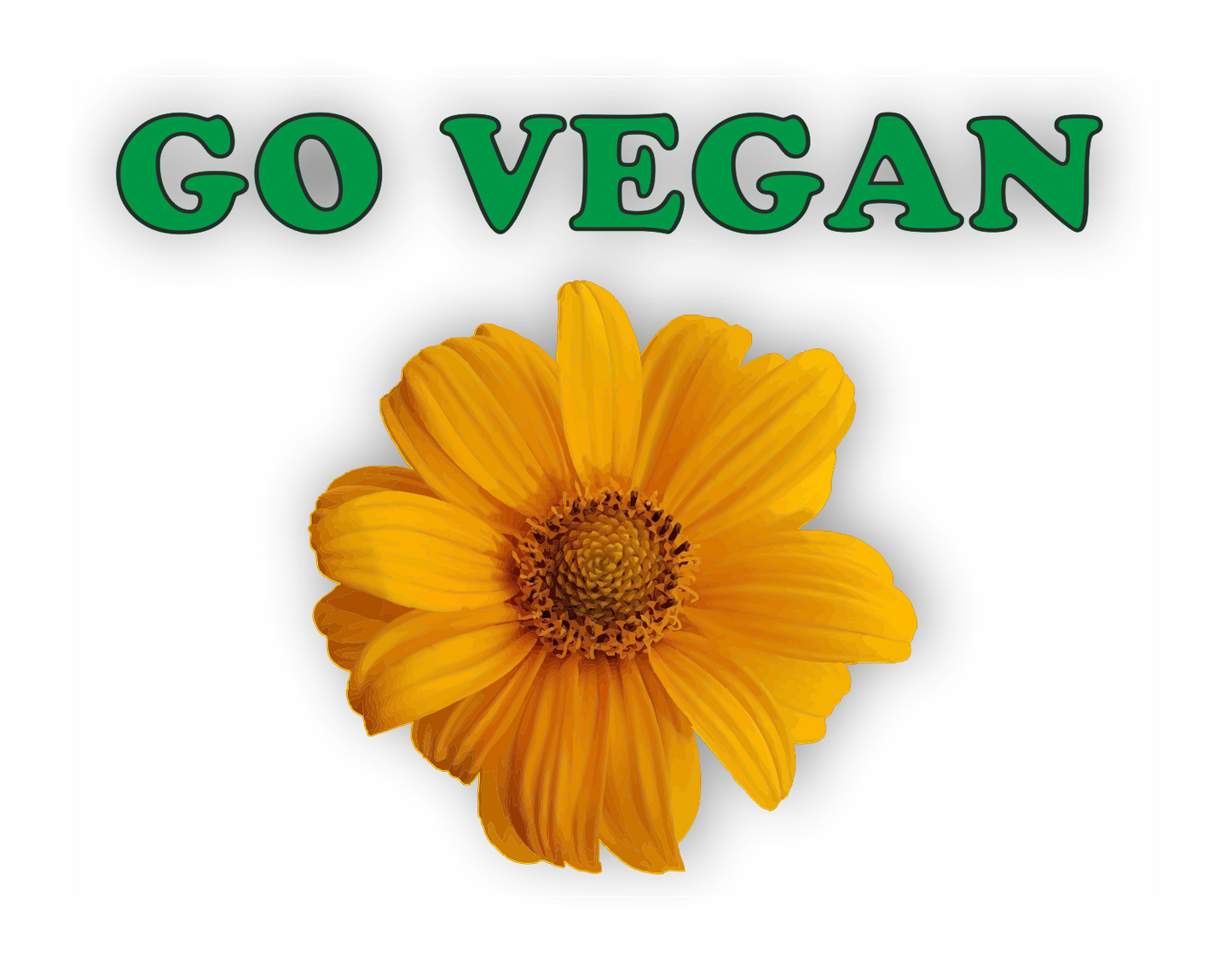Go Vegan Aufkleber - Blume