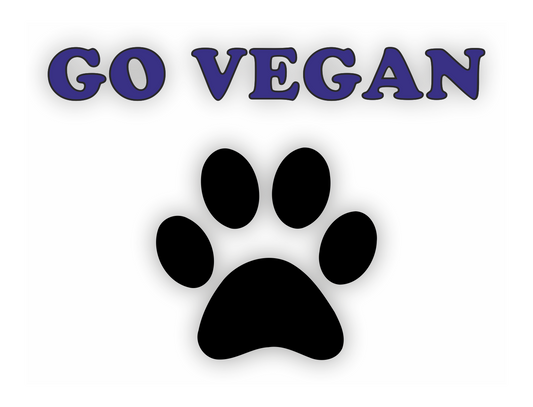 Go Vegan Aufkleber - Pfote