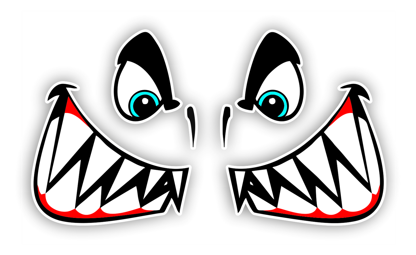 Sticker - Freizeit - Hobby - Shark - Hai - SET links - rechts