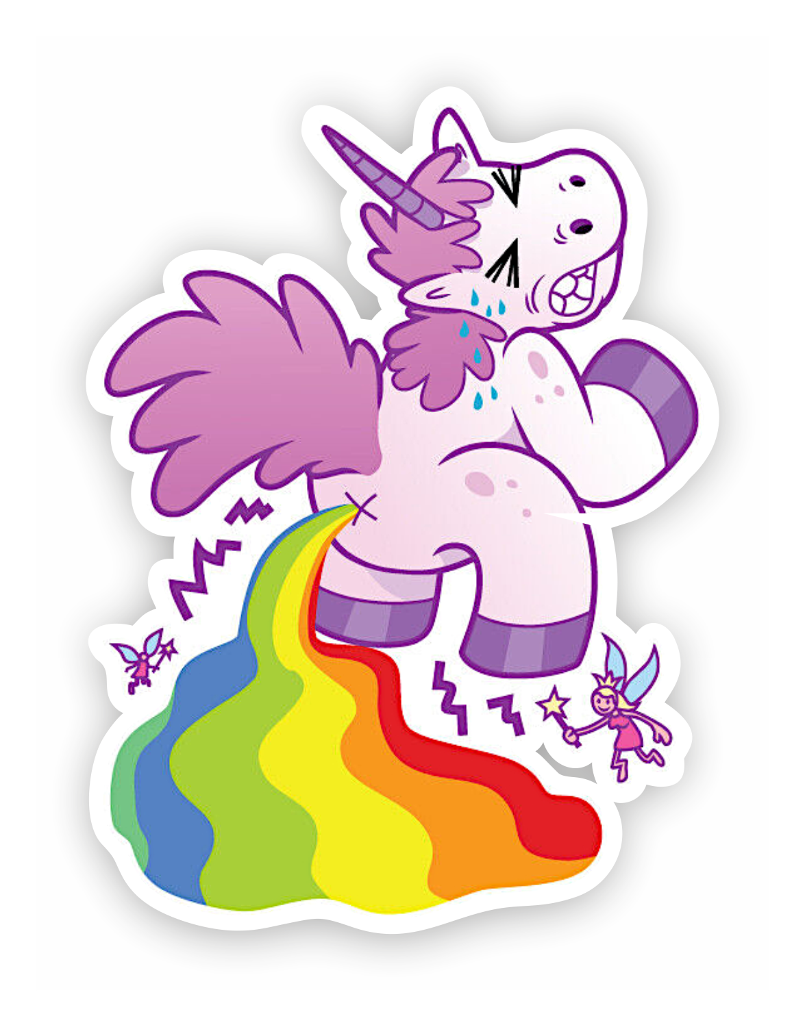 Autoaufkleber - Einhorn - Rund- Regenbogen - Shit - Märchen - Kinder - bunt - Phantasie - Fantasy