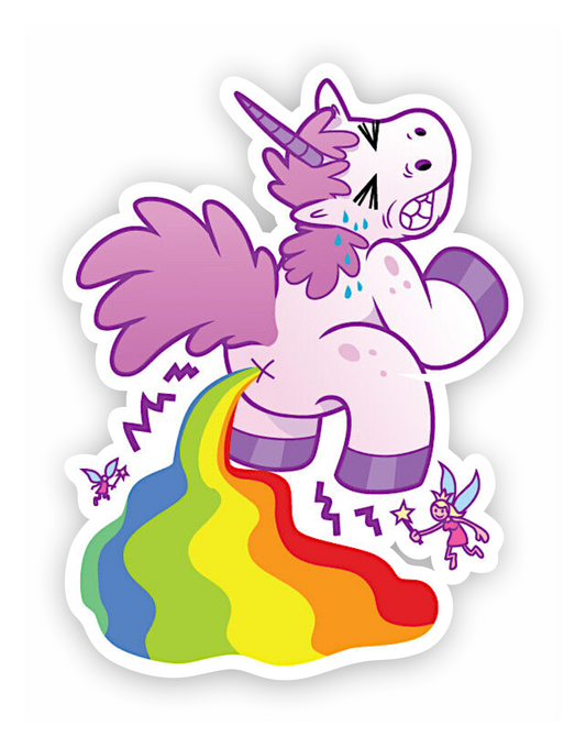 Autoaufkleber - Einhorn - Rund- Regenbogen - Shit - Märchen - Kinder - bunt - Phantasie - Fantasy