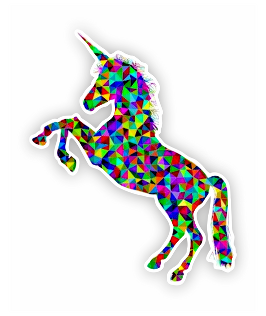 Autoaufkleber - Einhorn - bunt, Dreiecke, Muster - Märchen - Kinder - bunt - Phantasie - Fantasy
