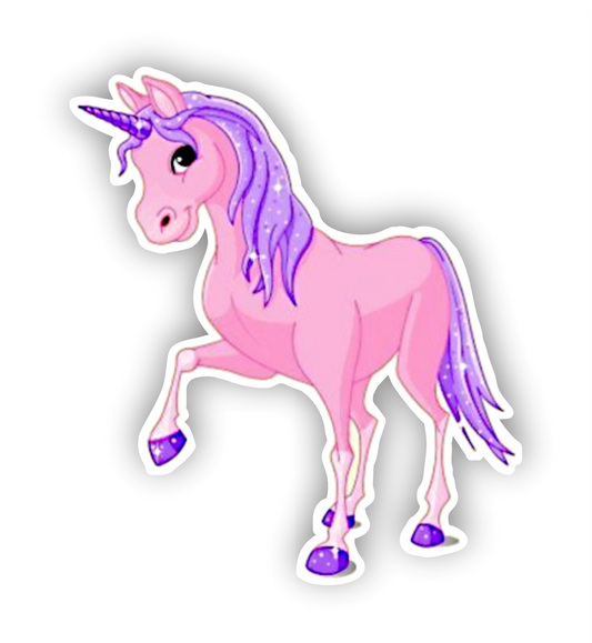 Autoaufkleber - Einhorn -  Glitzer, Rosa - Märchen - Kinder - bunt - Phantasie - Fantasy