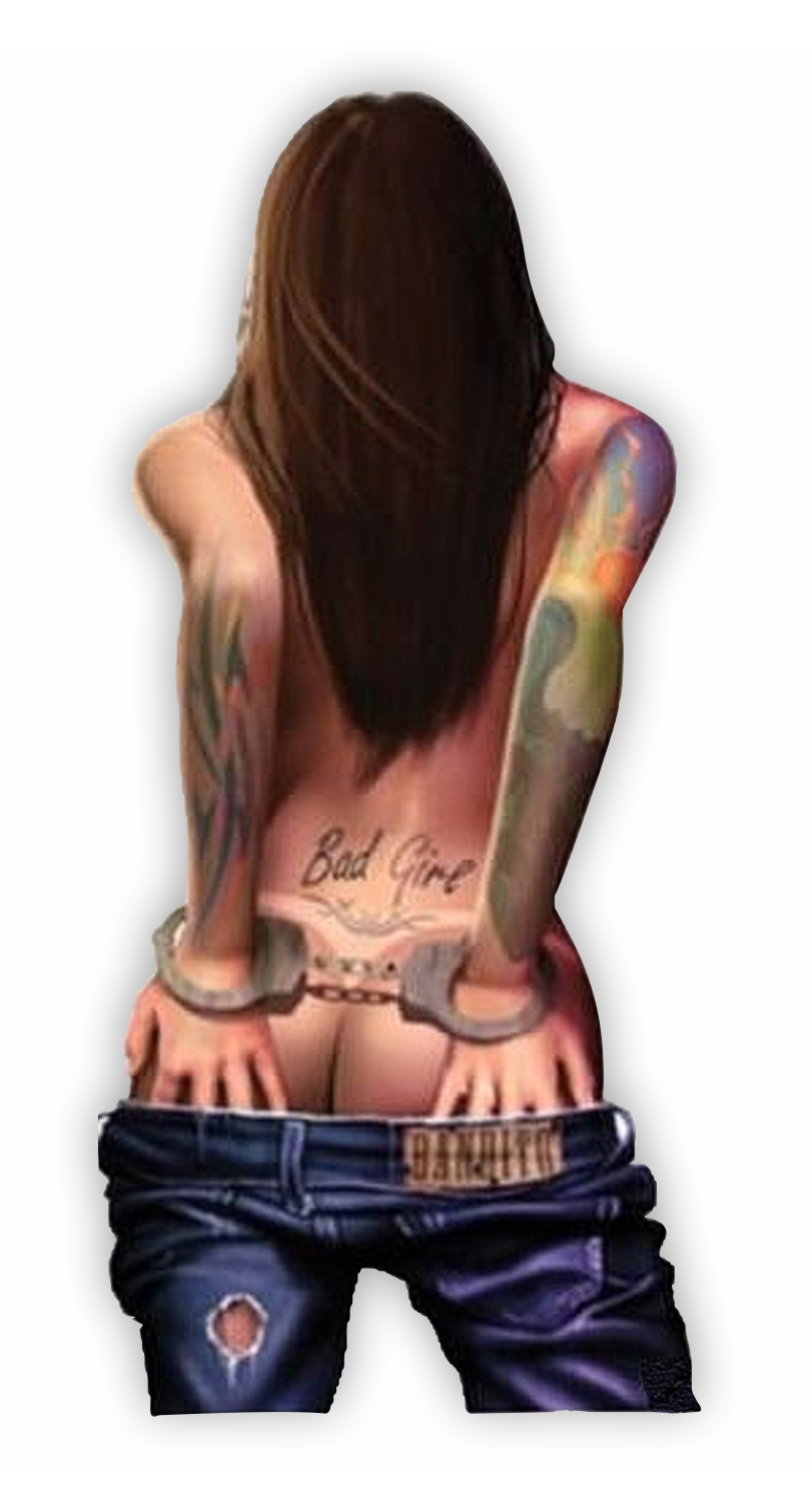 Pin-Up Aufkleber - Retro Rock Tattoo Bad Girl