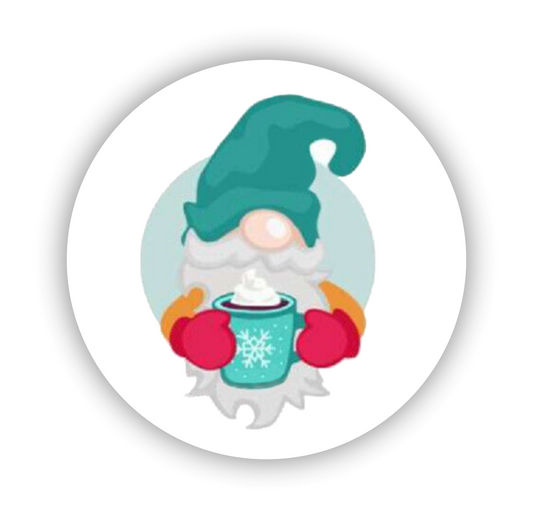 Autoaufkleber Deko - Briefsiegel - Weihnachten - Wichtel - heiße Schokolade