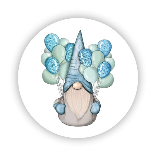 Autoaufkleber Deko - Briefsiegel - Weihnachten - Wichtel - Luftballons - blau