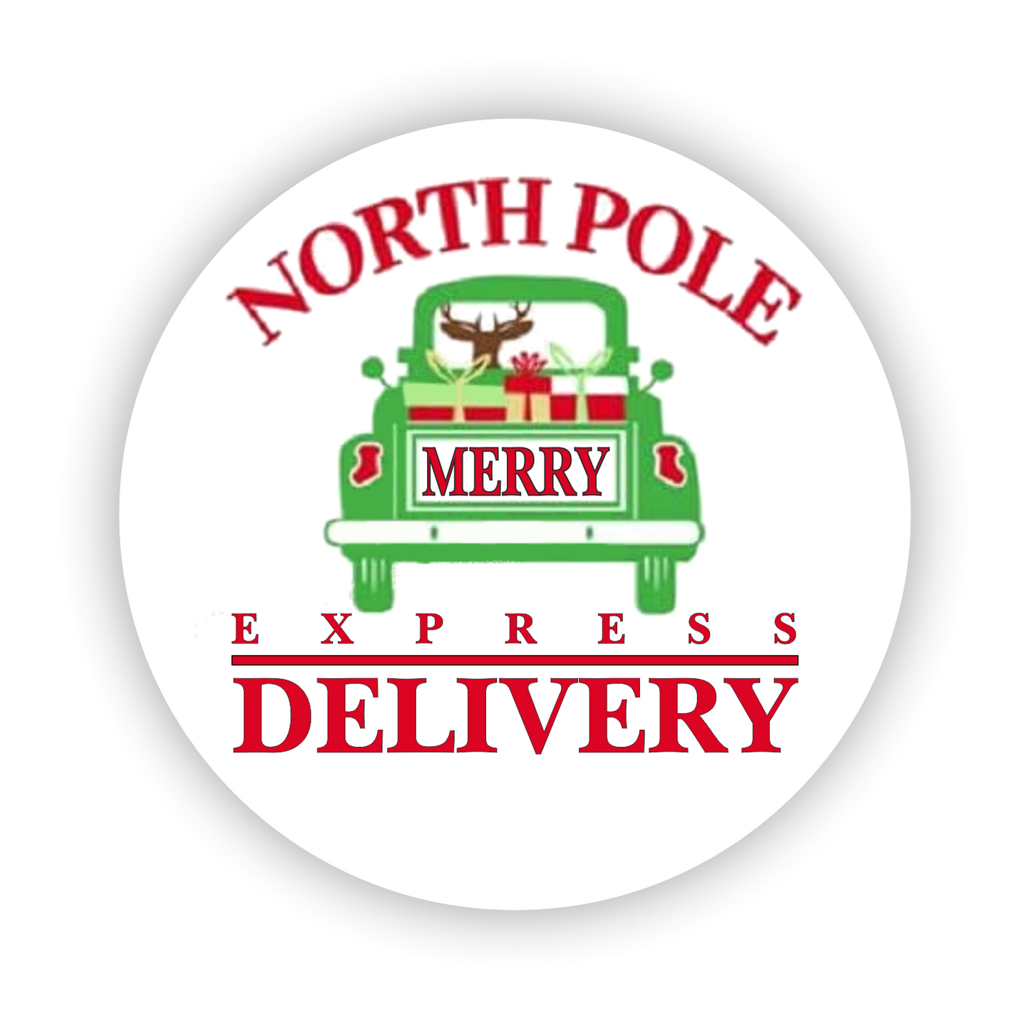 Autoaufkleber Deko - Briefsiegel - Weihnachten - North Pole - express delivery