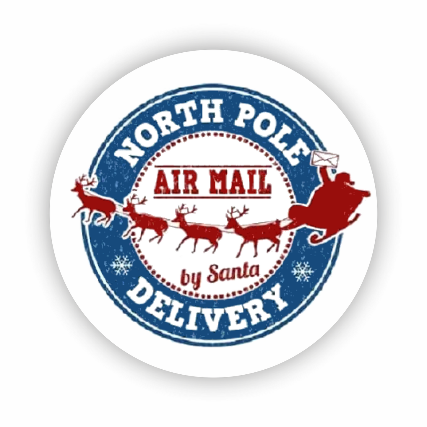 Autoaufkleber Deko - Briefsiegel - Weihnachten - North Pole Delivery - air mail by Santa