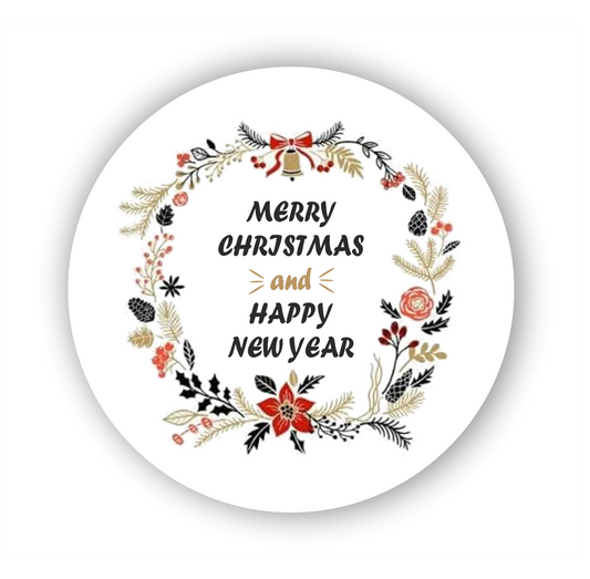 Autoaufkleber Deko - Briefsiegel - Weihnachten - Silvester - merry christmas and happy new year
