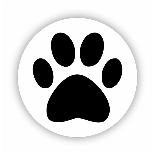 Briefsiegel - Sticker - Tier - Hund - Hobby - Pfote - Paw - rund