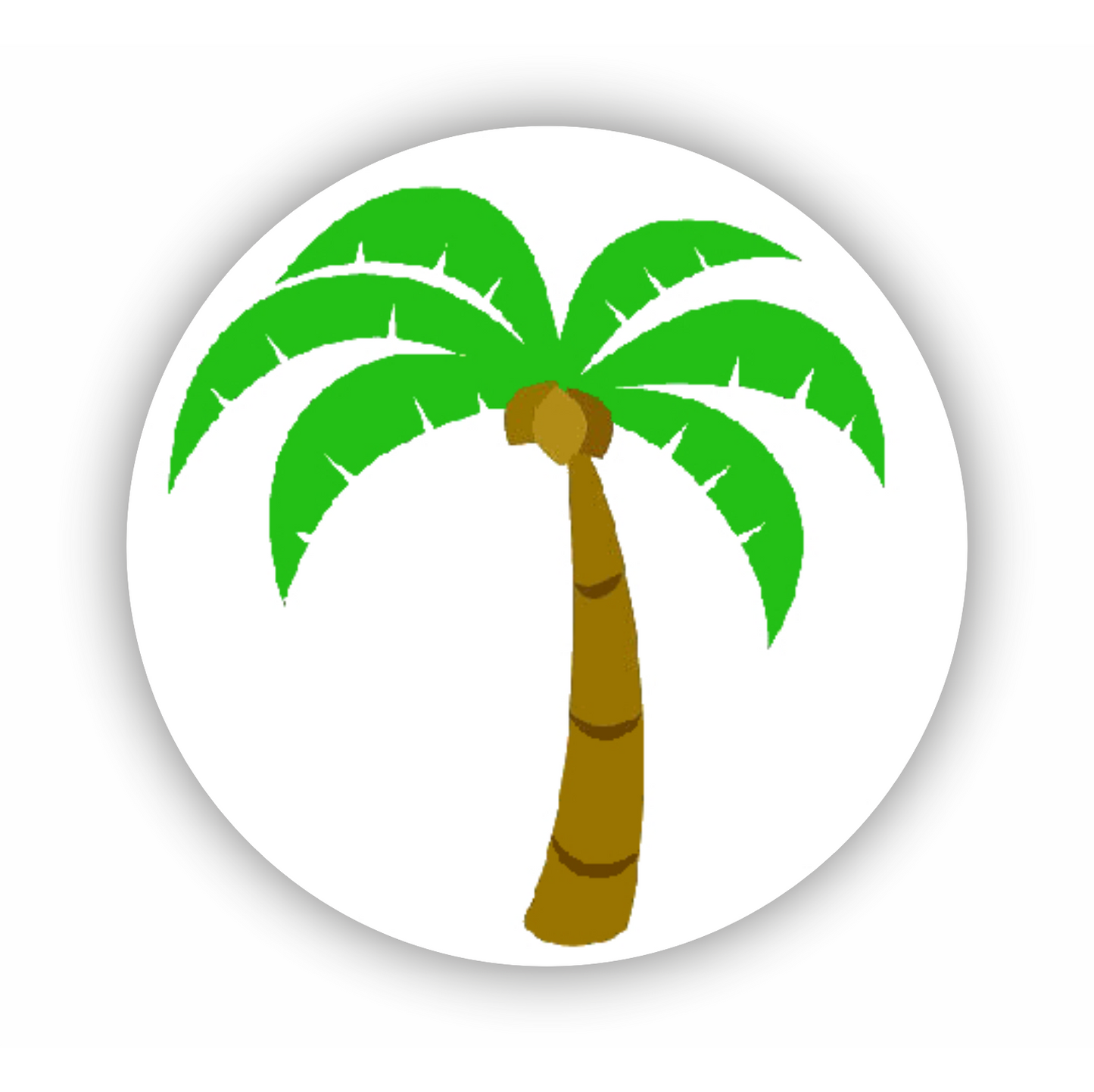 Briefsiegel - Sticker - Grüße - Reise - Palme - Kokosnus - Urlaub - Strand - rund