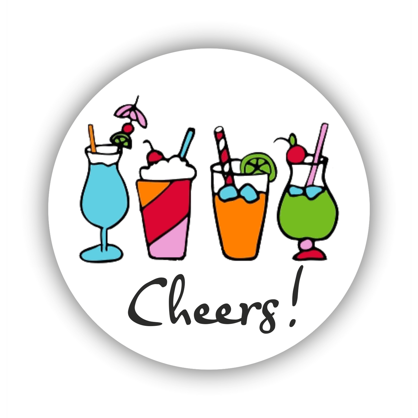 Briefsiegel - Sticker - Freizeit - Hobby - Party - Feiern - Feierabend - Cocktail - Drink - rund