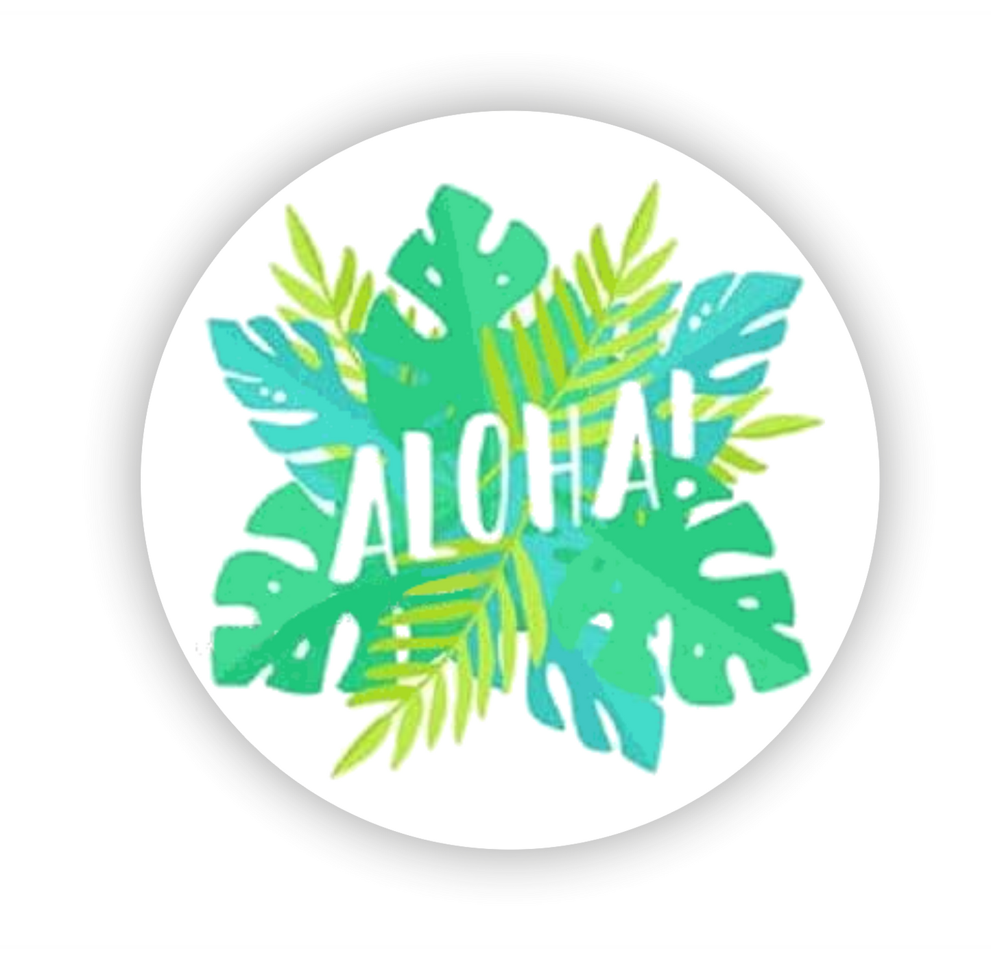 Briefsiegel - Sticker - Grüße - Reise - Hawaii - Ahloa - Palme - Urlaub - Strand - rund