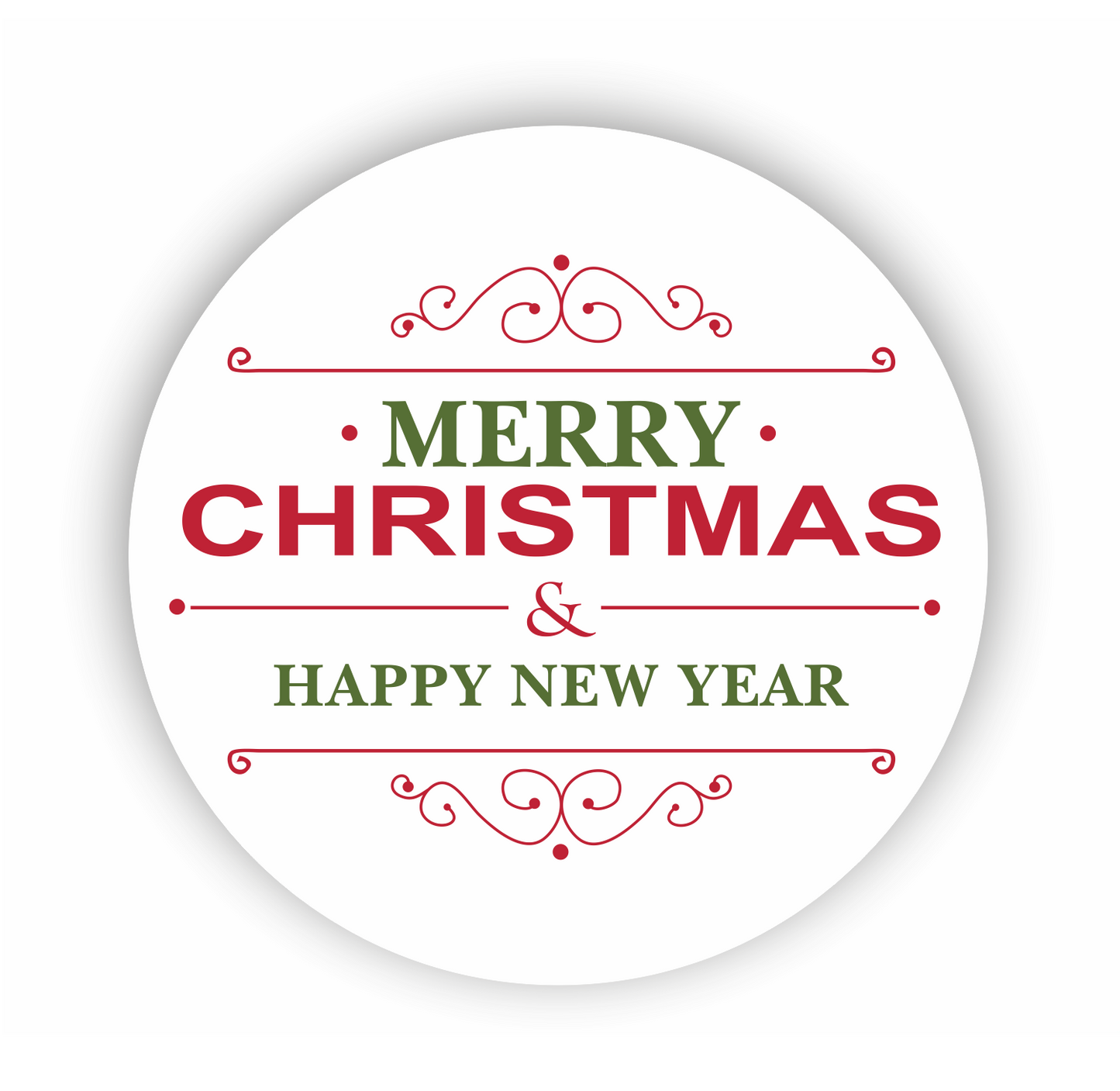 Autoaufkleber Deko - Briefsiegel - Weihnachten - Silvester - merry christmas and happy new year - rot/grün