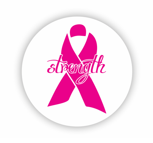 Briefsiegel - Sticker - Krebs - Cancer - strength - Rosa Schleife