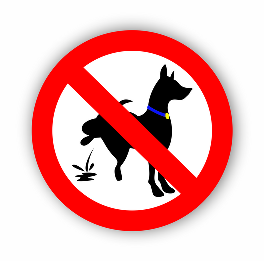 Sticker - Warnhinweis - Warnung - Sign - Schild - Hinweis - Achtung - Hunde pinkeln verboten - rund