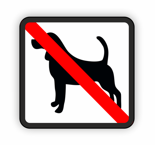 Autoaufkleber Hunde - Warnung - Sicherheitshinweis - Hunde verboten - viereck