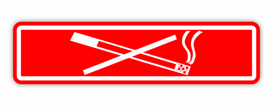 Sticker - Warnhinweis - Warnung - Sign - Schild - Hinweis - Achtung - Rauchen verboten - rot schmal