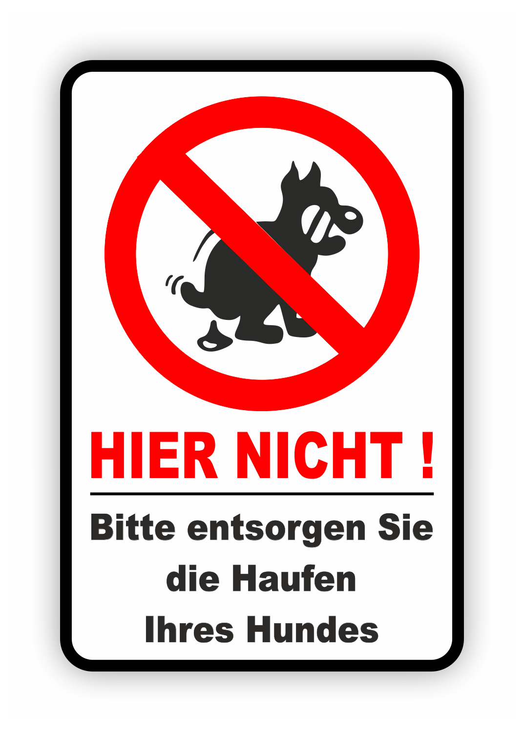 Autoaufkleber Hunde - Warnung - Sicherheitshinweis - Kein Hundeklo - Hier nicht - Bitte Haufen entsorgen