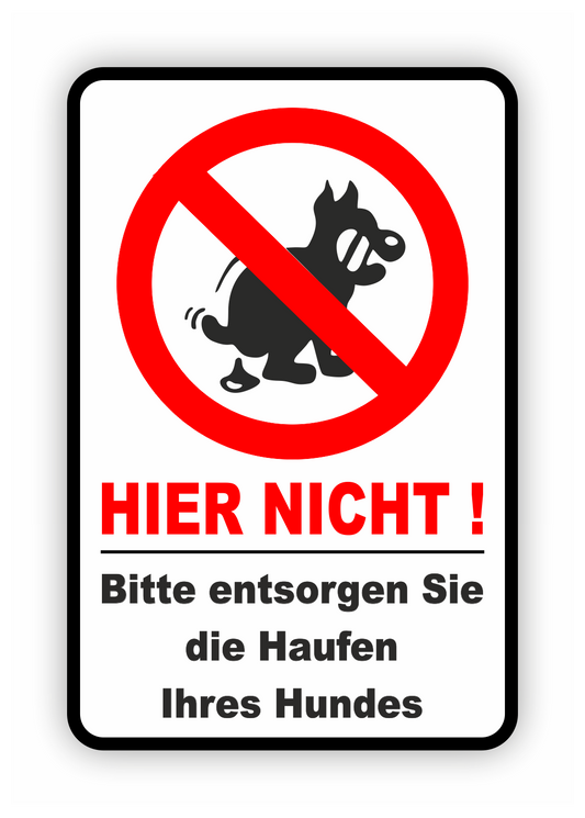 Autoaufkleber Hunde - Warnung - Sicherheitshinweis - Kein Hundeklo - Hier nicht - Bitte Haufen entsorgen