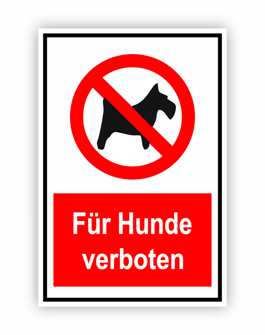Autoaufkleber Hunde - Warnung - Sicherheitshinweis - Hunde verboten - Für Hunde verboten - viereck