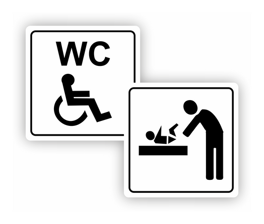 Aufkleber - SET WC Behinderten gerecht und Wickeltisch