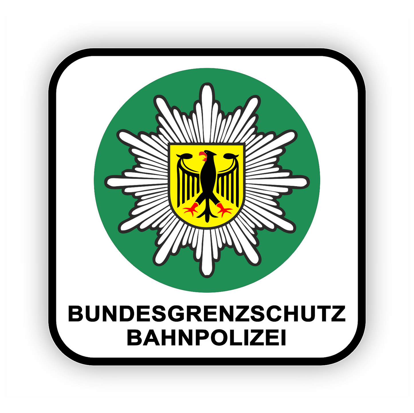 Autoaufkleber - Polizei, Bundesgrenzschutz, Bahnpolizei - Logo - Bundesadler
