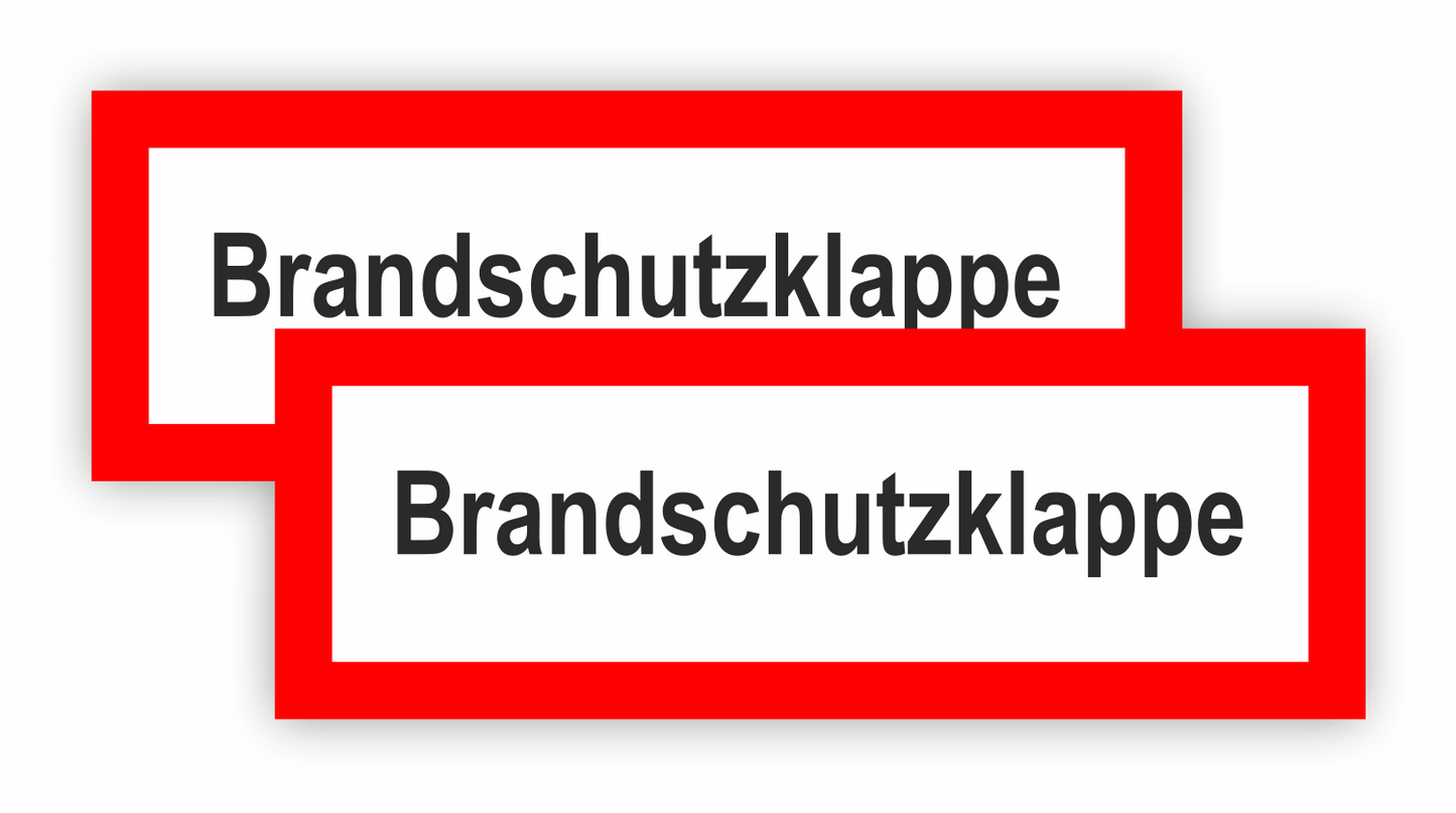 Sticker - Warnhinweis - Warnung - Sign - Schild - Hinweis - Achtung - Brandschutzklappe - SET
