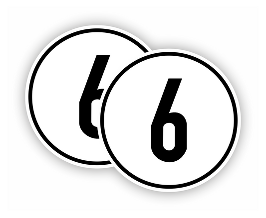 Autoaufkleber - SET - 6 kmH Geschwindigkeitsschilder - schwarz weiß -  Warnung - Hinweise - Regeln - Schilder