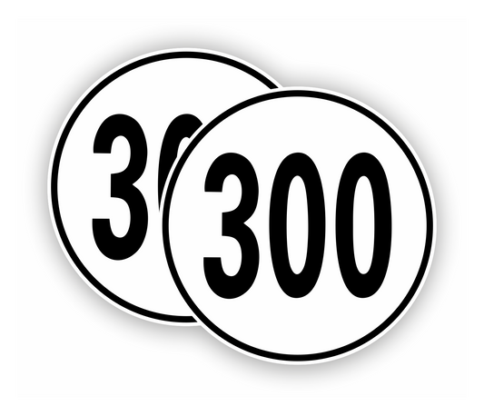 Autoaufkleber - SET - 300 kmH Geschwindigkeitsschilder - schwarz weiß -  Warnung - Hinweise - Regeln - Schilder