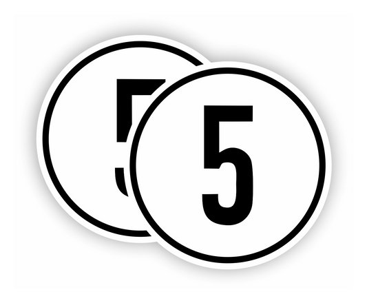 Autoaufkleber - SET - 5 kmH Geschwindigkeitsschilder - schwarz weiß -  Warnung - Hinweise - Regeln - Schilder