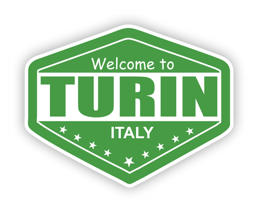 Sticker - Autosticker - Länder - Reisen -  Stadt - Italien - Welcome to - Turin