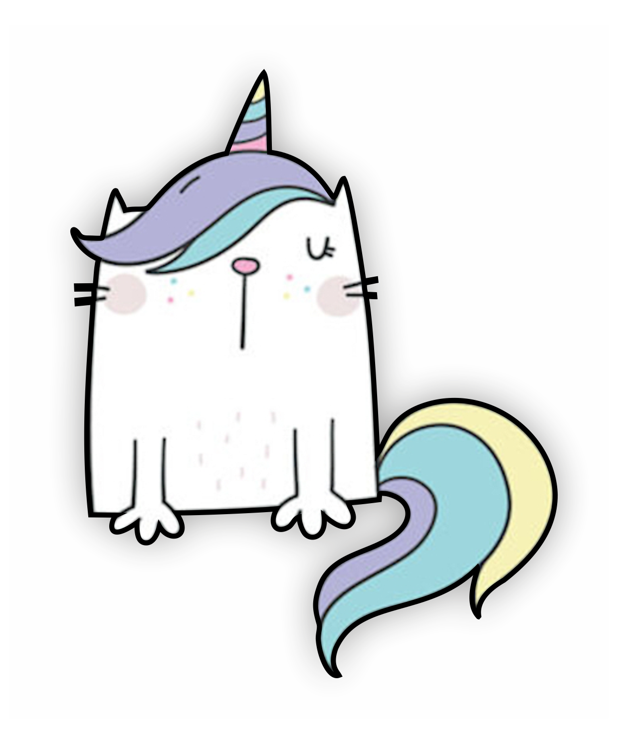 Autoaufkleber - Einhorn - Kitten, Katze - Märchen - Kinder - bunt - Phantasie - Fantasy