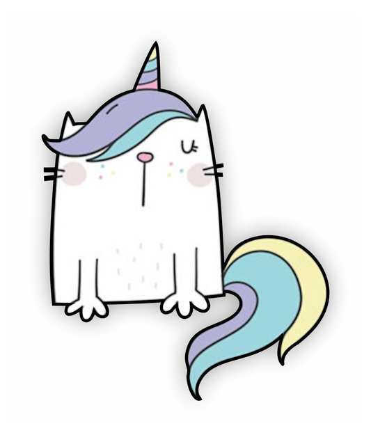 Autoaufkleber - Einhorn - Kitten, Katze - Märchen - Kinder - bunt - Phantasie - Fantasy
