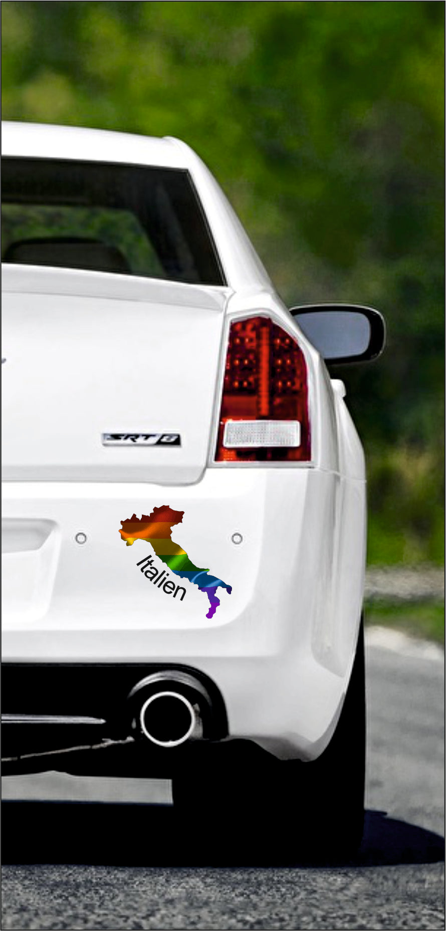 Autoaufkleber -  Italien - Italia - Regenbogen - glanz - StaatsUmriss