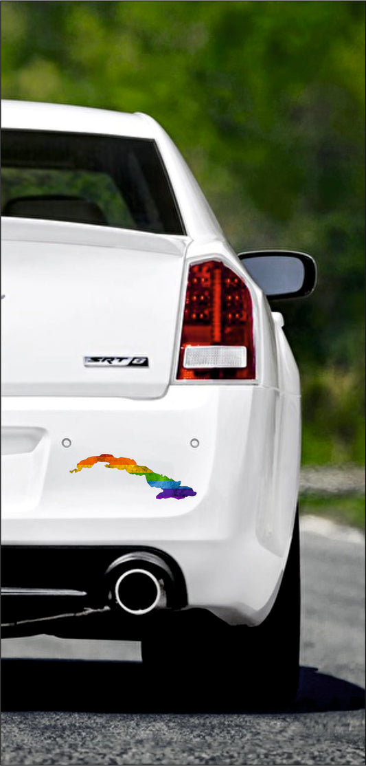 Autoaufkleber -  Kuba - Regenbogen StaatsUmriss