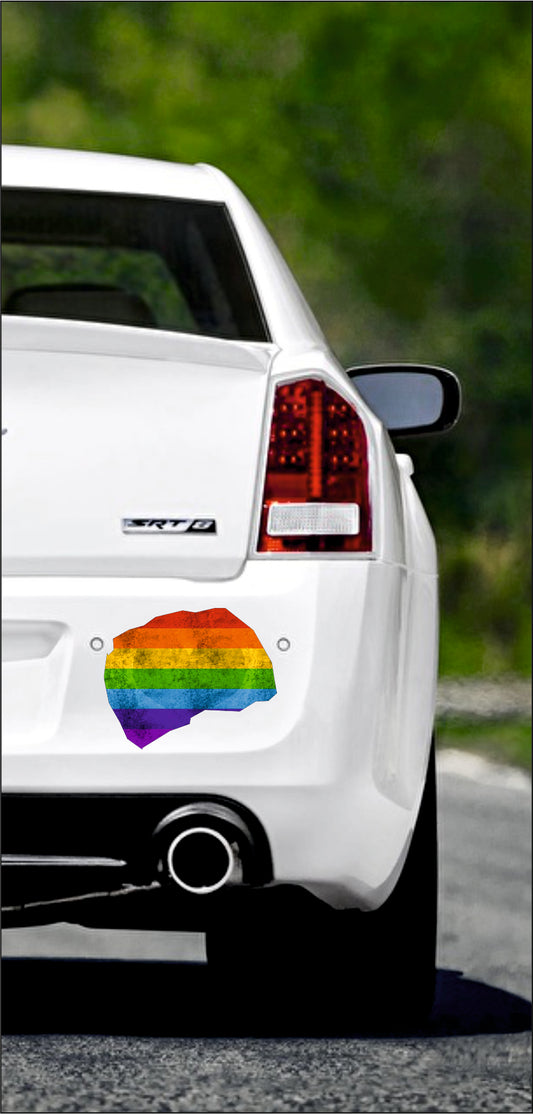 Autoaufkleber -  Mazedonien - Regenbogen StaatsUmriss
